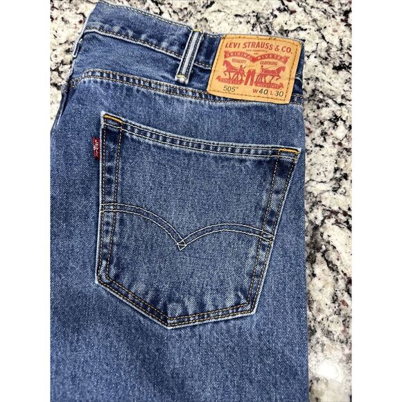 Levi's‎ Men's Straight Jeans Blue Cotton 40x30 505 Original Fit Jeans 2nd - Picture 2 of 10